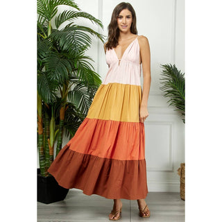 Multi Color Tiered Maxi Dress VT-04