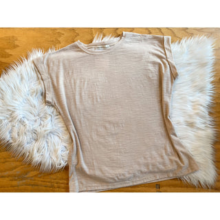 Cotton Modal Slub Rolled Sleeve Tee | ZN-44