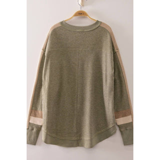 Cozy Contrast Waffle Knit Pullover Sweater | VJ-23