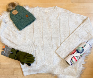 Windowpane Pattern Knitting Sweater | LM-31