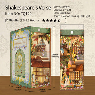 DIY Book Nook Kit | Shakespeare's Verse with Dust Cover | TQ129