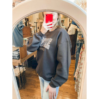 Coffee Weather | Leopard Print Graphic Sweatshirt | KT-392