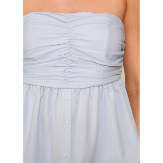 Ruched Strapless Top | LU-04