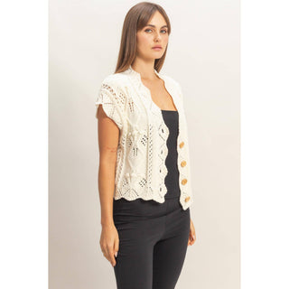 Golden Hour Crochet Knit Sweater HY-02