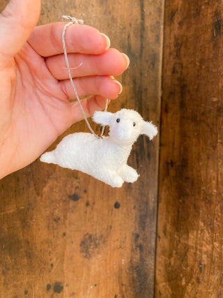 Little Lamb Resting Christmas Ornament