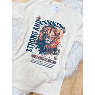 KT-05 Strong and Courageous Lion Graphic Shirt-sleeved Tee