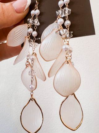 Jumble Faux Shell & Pearl Dangle Earrings