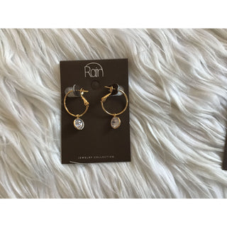 Crystal Drop Hoop Earrings | RJ-26
