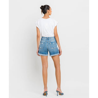 High Rise Double Cuff Shorts FM-15