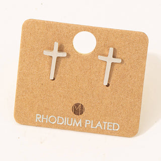 Mini Cross Post Stud Earrings J-238