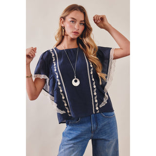 Bluebell Bloom Embroidered Blouse LI-10
