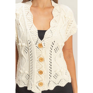 Golden Hour Crochet Knit Sweater HY-02