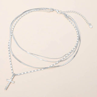 Layered Faith Cross Necklace | SS-18
