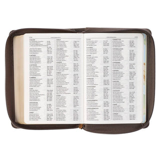 KJV Bible | Compact Large Print | Faux Leather | Gray with Zipper | CG-01