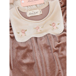 Vintage Embroidered Collar Ruffle Romper MN-04