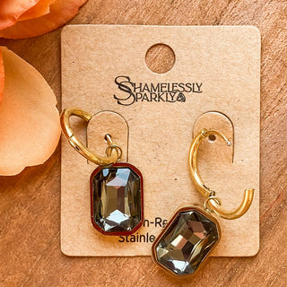 Emerald Glow Earrings | 18K Gold-Plated Crystal Drops | MA-21