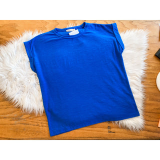 Cotton Modal Slub Rolled Sleeve Tee | ZN-44