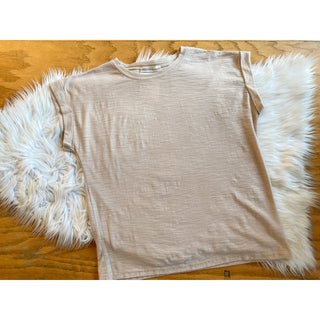 Cotton Modal Slub Rolled Sleeve Tee | ZN-44