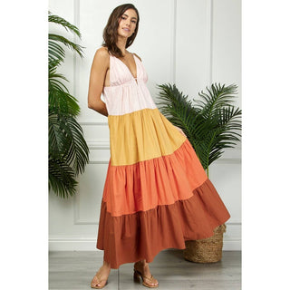 Multi Color Tiered Maxi Dress VT-04