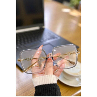 Natalie Clear Gray Square Blue Light Glasses
