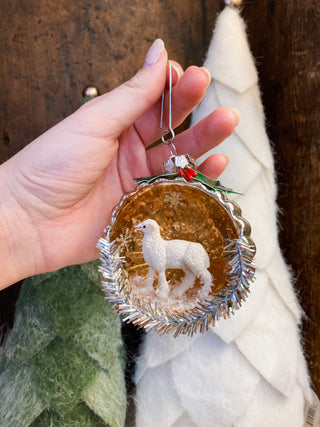 Peaceful Pastures Sheep Scene Ornament