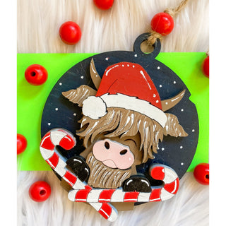 Santa Cow | Wooden Ornament | KT-131
