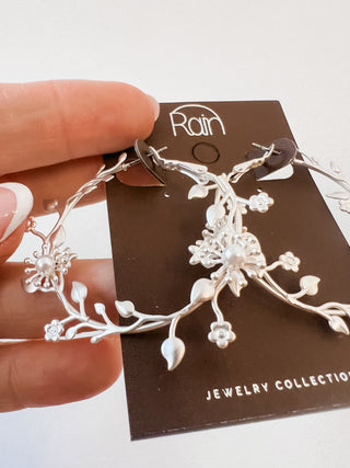 Matte Garden Vine Hoop Earrings