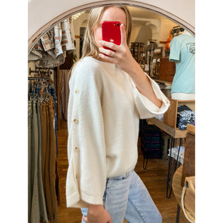 Ivory Minimal Chic Dolman Sleeve Knit Top LL-07