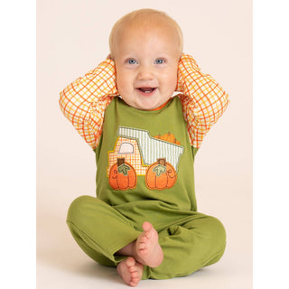 Pumpkin Hauler Crew Embroidered Romper MN-05