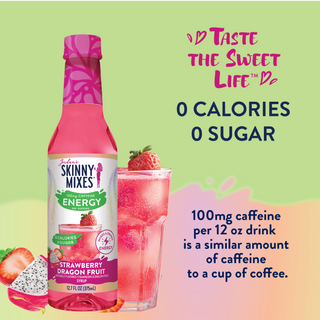 Sugar Free Strawberry Dragon Fruit Energy Syrup | Skinny Mixes