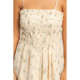 Blossom Breeze Button Mini Dress  HY-01