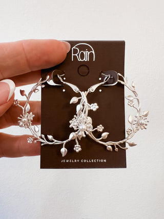 Matte Garden Vine Hoop Earrings