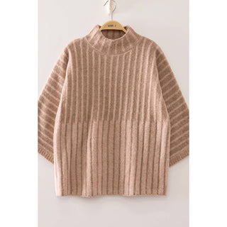 Ribbed Knit Mock Neck Sweater | VJ-01