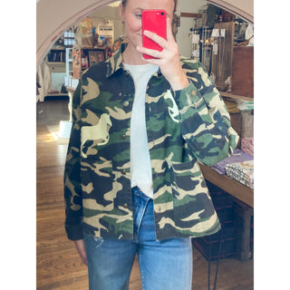Wild Horse Washed Camo Denim Jacket | LL-05