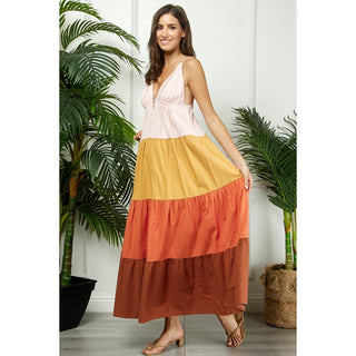 Multi Color Tiered Maxi Dress VT-04