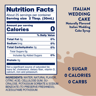 Sugar Free Italian Wedding Cake Syrup | Jordan Skinny Mixes