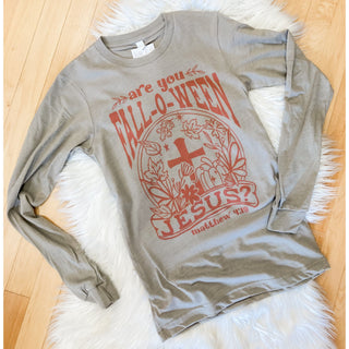 Are You Fall-O-Ween Jesus Bella Canvas Long Sleeve Graphic Tee