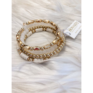 Ivory Glow Beaded Bracelet Set | HJ-01