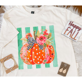 Floral Pumpkin Tee  l KT-369