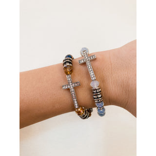 Howard’s Stone Cross Beaded Stretch Bracelet