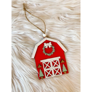 Farmhouse Barn Christmas Ornament | Handmade Ornament | KT-350