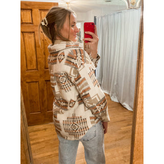 Hi-Low Aztec Brown Shacket OR-03