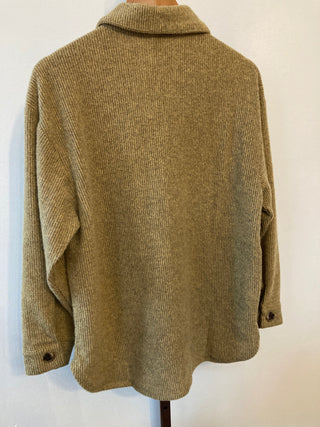 Olive Ridge Waffle Knit Oversized Shacket | TI-10