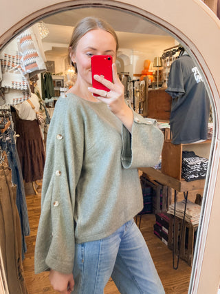Olive Minimal Chic Dolman Sleeve Knit Top LL-06