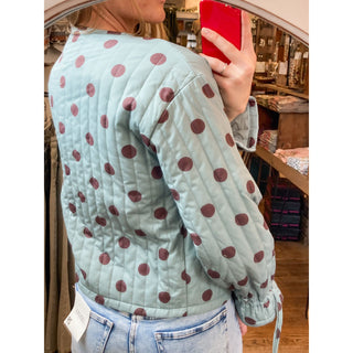 Sage & Mocha Dot Ruffle Jacket LL-09