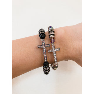 Howard’s Stone Cross Beaded Stretch Bracelet