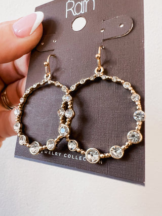 Crystal Dotted Circle Hoop Earrings
