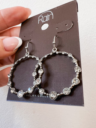Crystal Dotted Circle Hoop Earrings