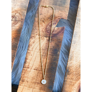 Dainty White/Silver Enamel Cross Necklace | KT-19