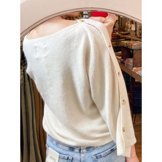 Ivory Minimal Chic Dolman Sleeve Knit Top LL-07
